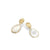 Lunaria Earrings in 18k Yellow Gold with Mother of Pearl Double Drop - Orsini Jewellers NZ