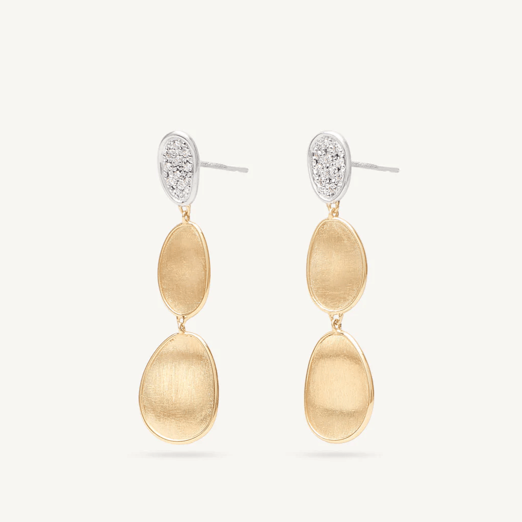 Marco Bicego Lunaria Mini 18k Gold Diamond Earrings - Orsini Jewellers