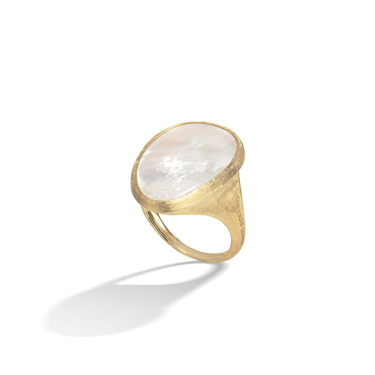 Lunaria Ring in 18k Yellow Gold with White Mother of Pearl Small - Orsini Jewellers NZ