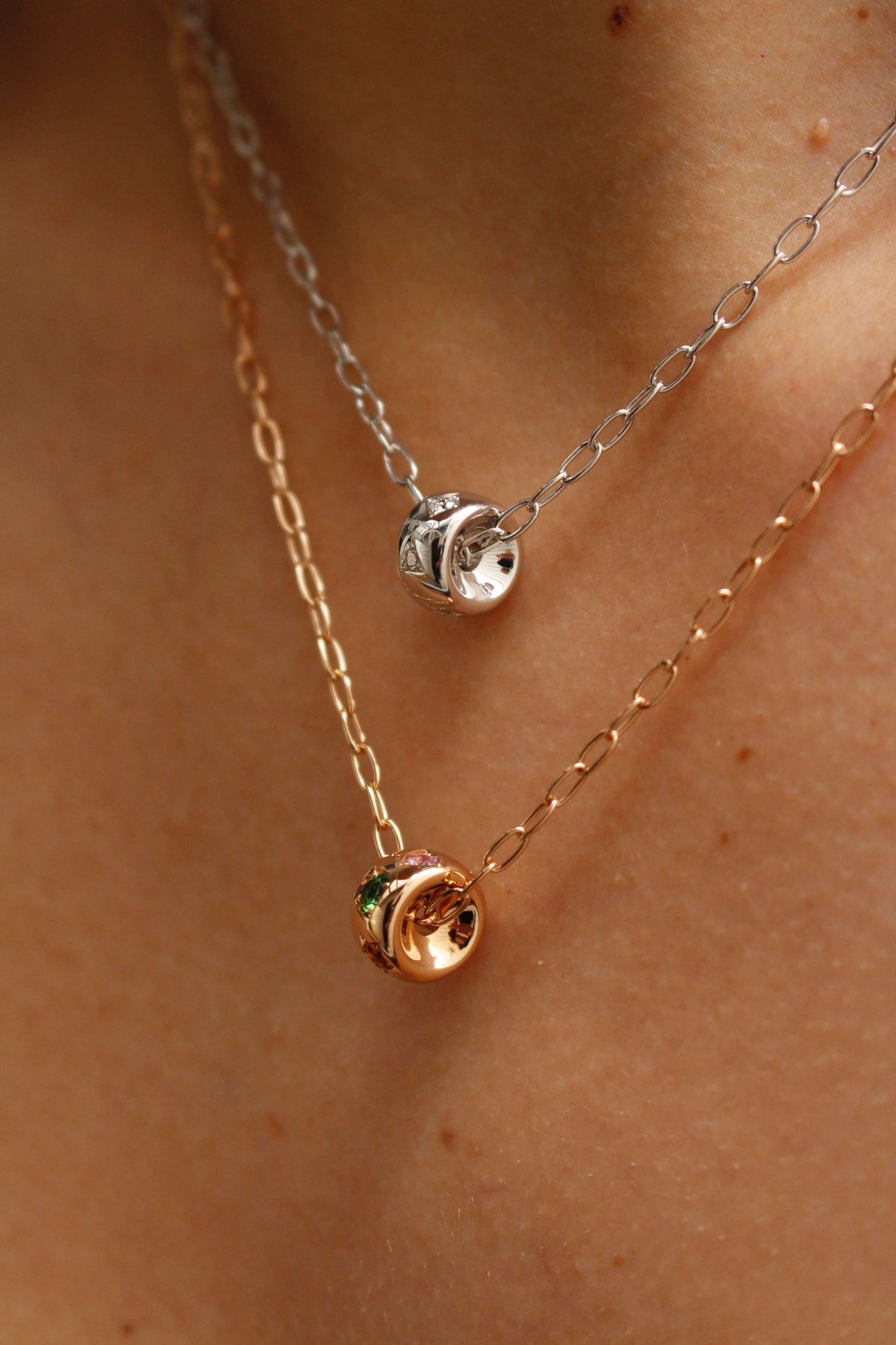 Pomellato Iconica Pendant with Chain in 18k Rose Gold with Coloured Gemstones - Orsini Jewellers