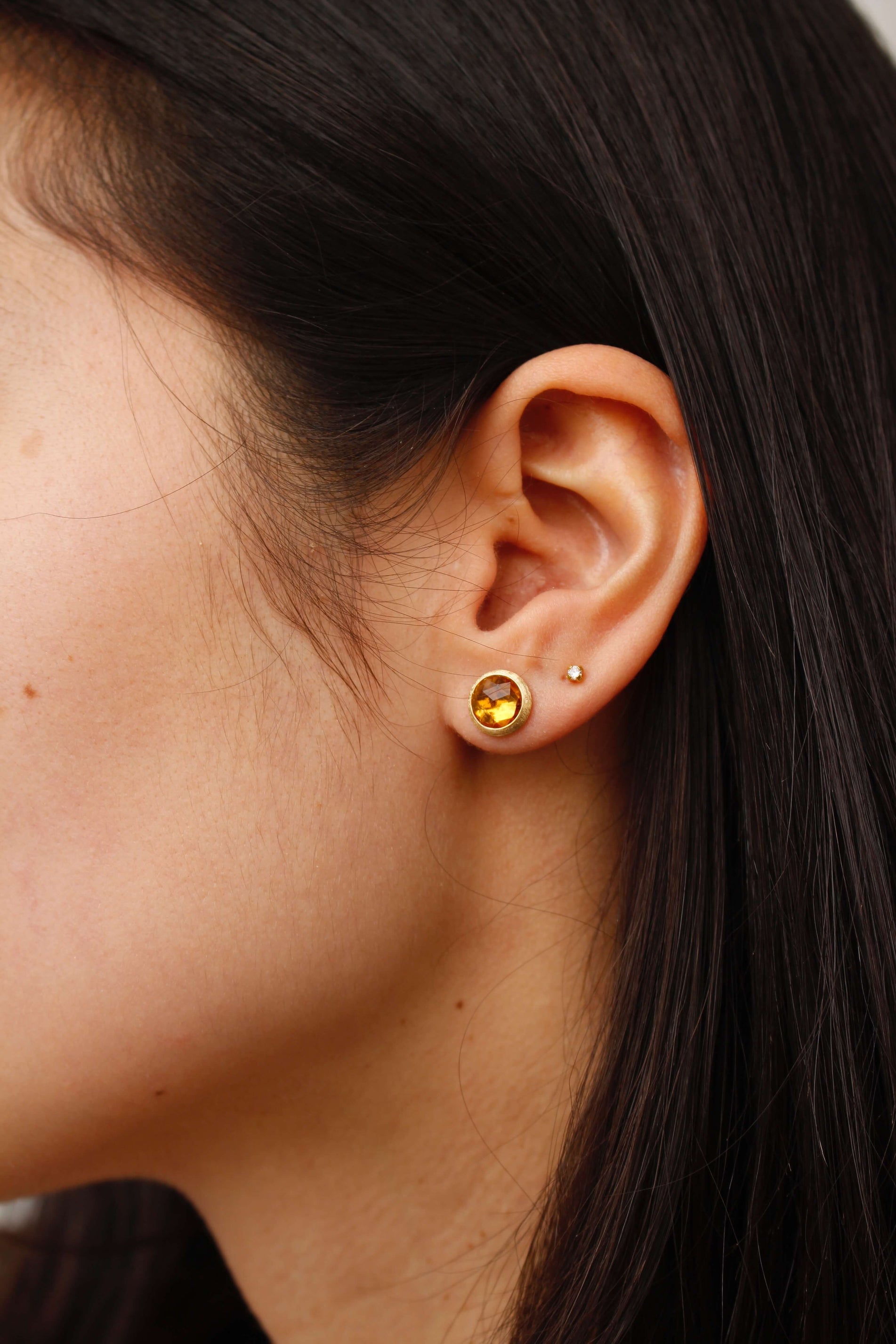 Jaipur Stud Earrings in 18k Yellow Gold with Citrine Quartz - Orsini Jewellers NZ