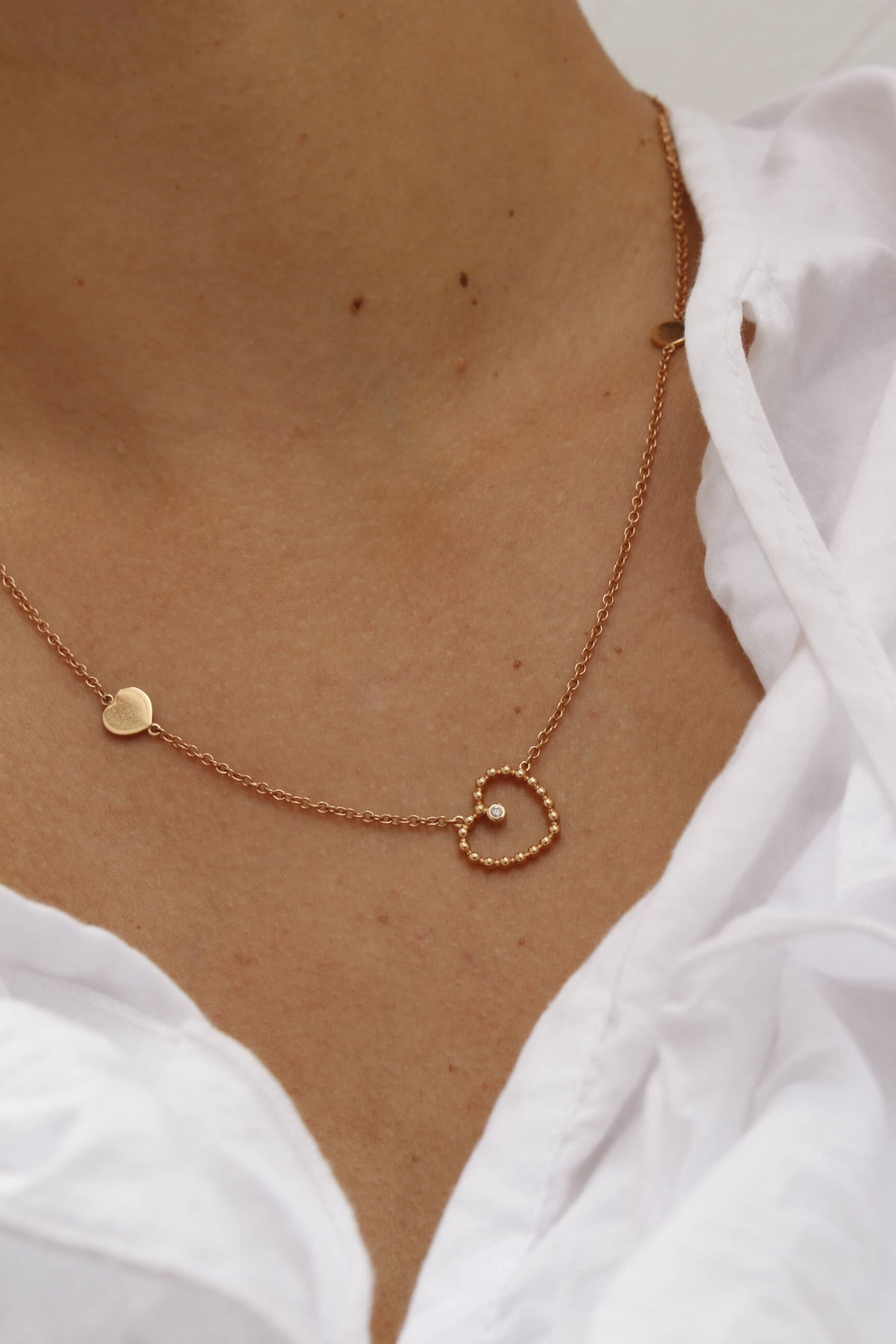Palladio Heart Necklace in 18k Rose Gold with Diamond - Orsini Jewellers NZ