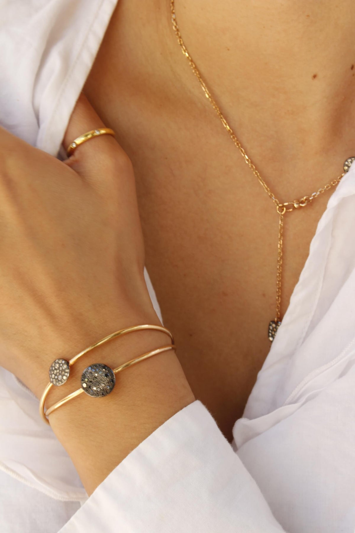 Pomellato Sabbia Bangle in 18k Rose Gold with Pave Brown Diamonds - Orsini Jewellers