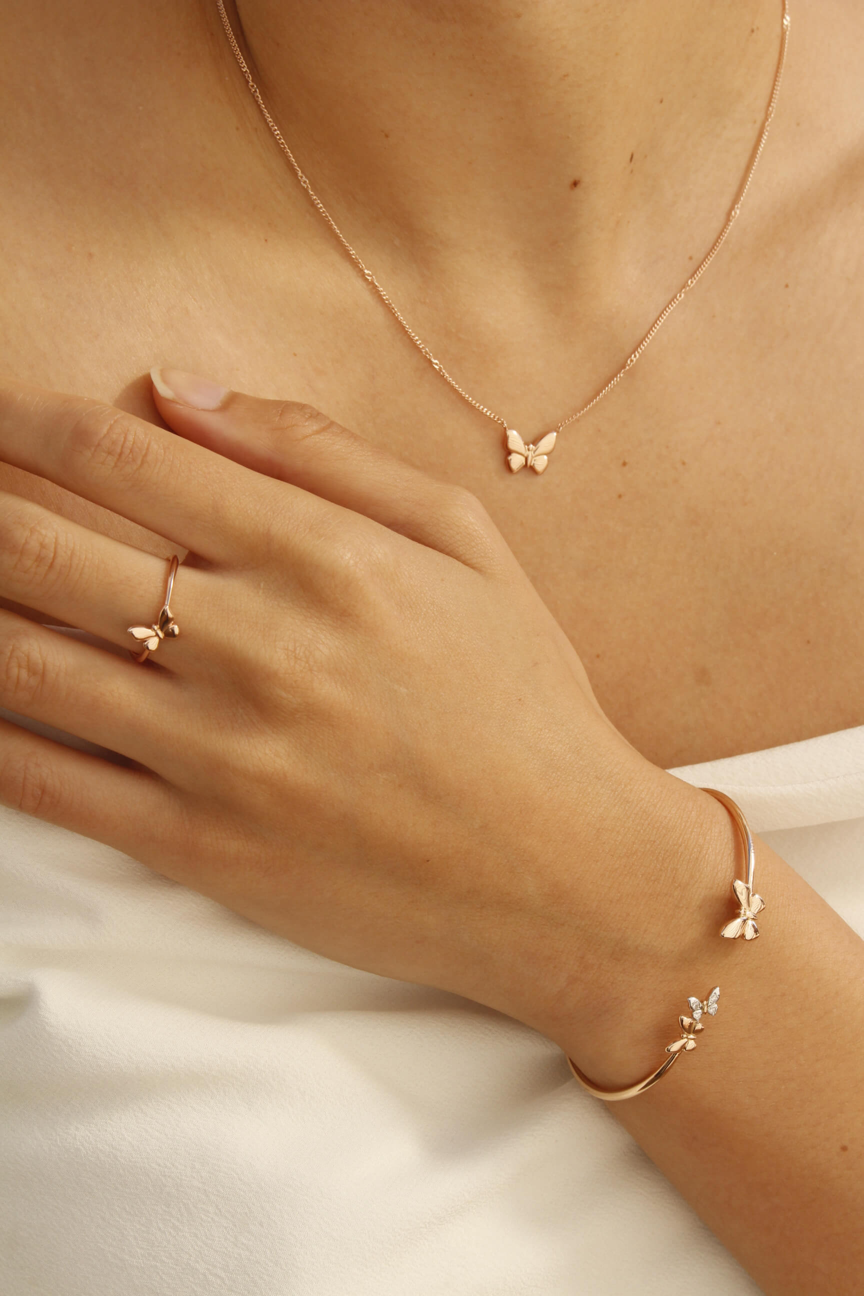 DoDo Bangle Butterfly Diamonds and 9k Rose Gold - Orsini Jewellers