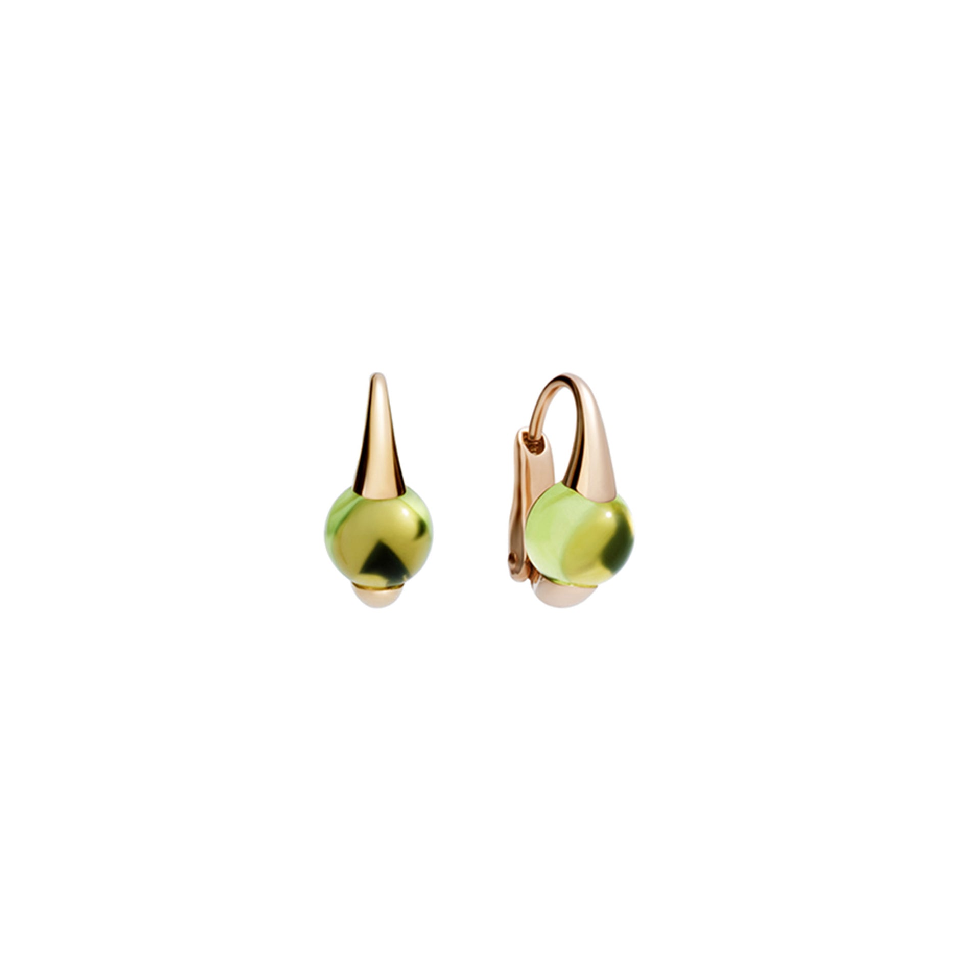 M'ama non M'ama Earrings in 18k Rose Gold with Chabochon Peridot - Orsini Jewellers NZ