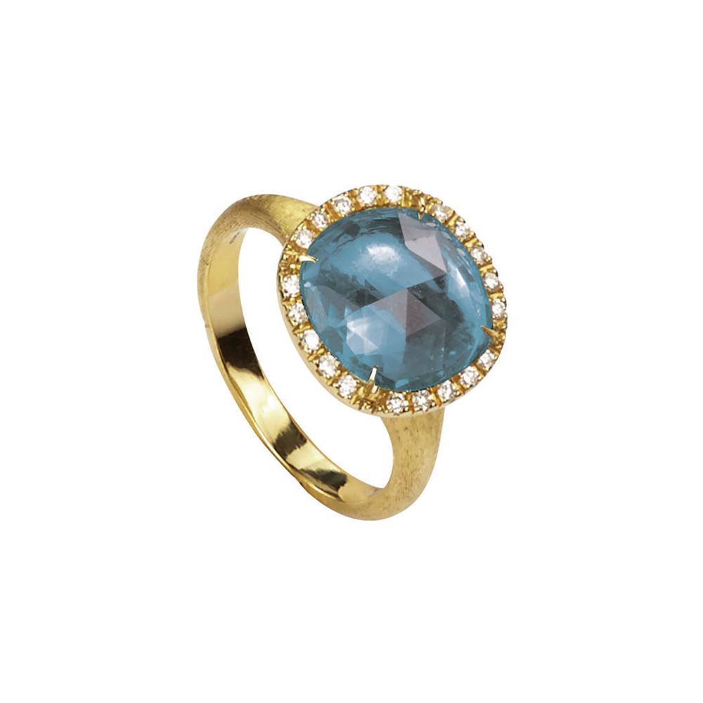 Marco Bicego Jaipur 18k Gold Diamond Sky Blue Topaz Ring - Orsini Jewellers