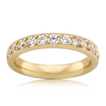 Women&#39;s Medium Yellow Gold Bead Set Diamond Wedding Ring - Orsini Jewellers