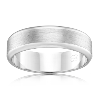 Mens Wedding Ring in White Gold with Brushed Finish - Orsini Jewellers