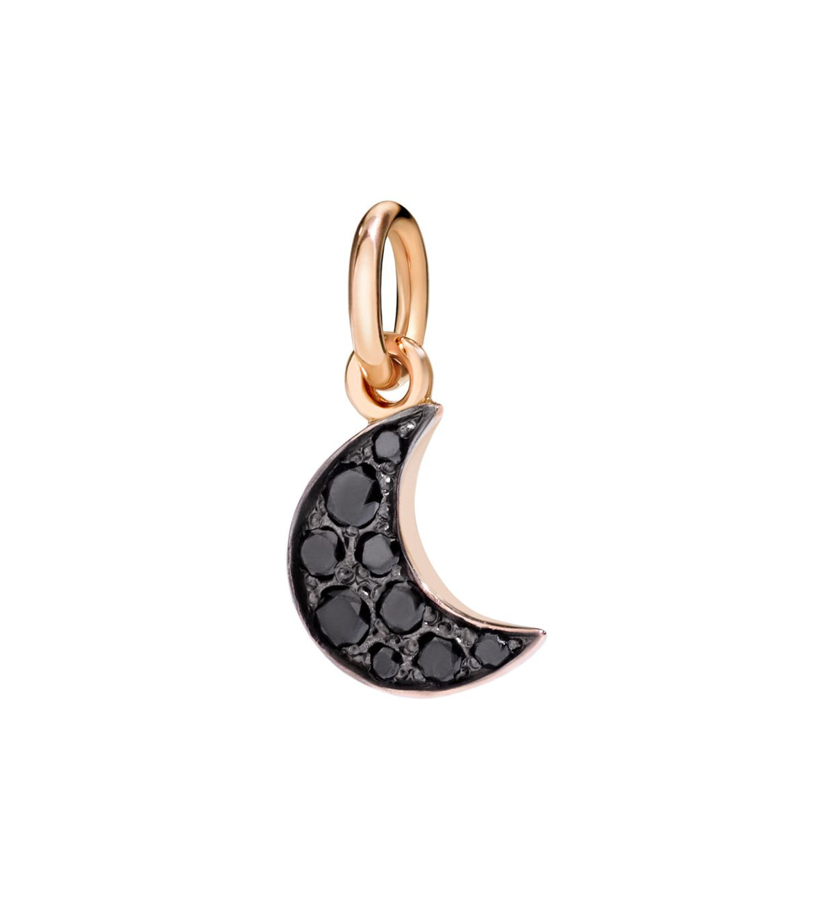 DoDo Moon in 9k Rose Gold with Black Diamonds - Orsini Jewellers NZ