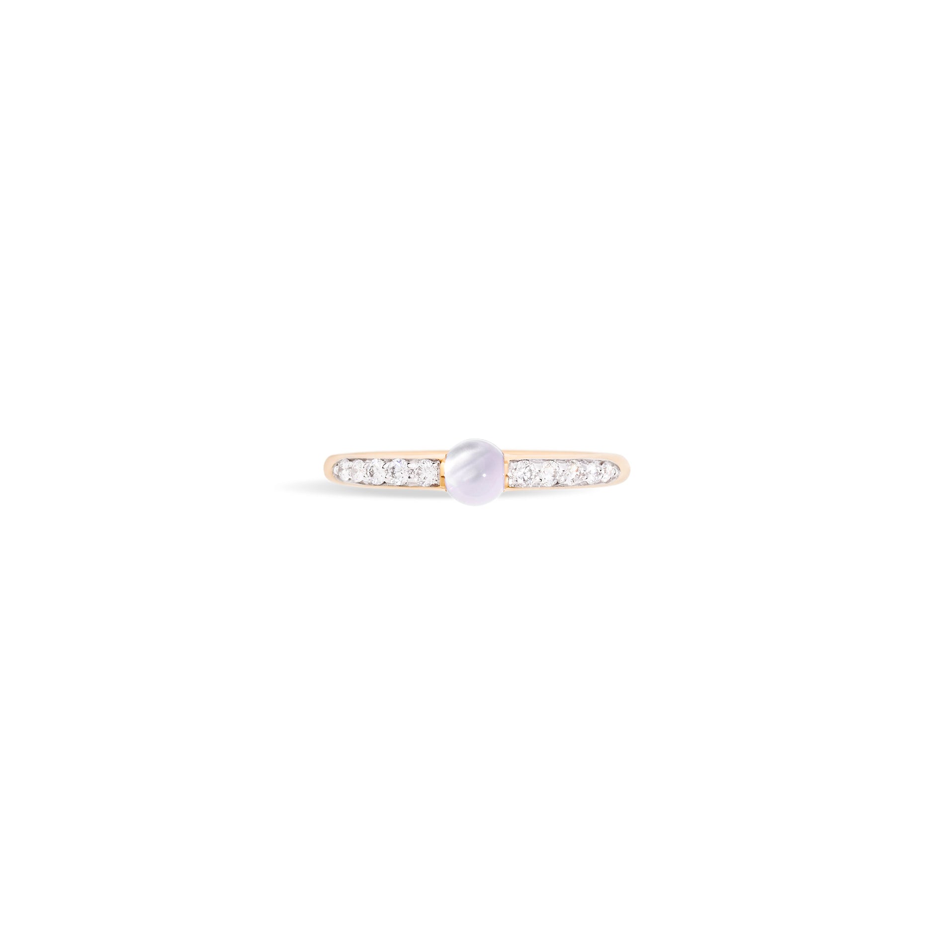 M'ama non M'ama Ring in 18k Rose Gold with Moon Stone and Diamonds - Orsini Jewellers NZ