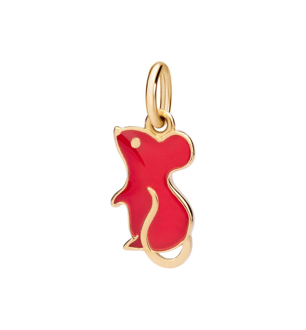 DoDo Mouse in 18k Yellow Gold and Red Enamel - Orsini Jewellers NZ