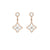 Al Coro Palladio Drop Earrings in 18k Rose Gold with Diamonds and White Agate - Orsini Jewellers NZ