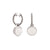 Al Coro Palladio Earrings in 18k White Gold with White Moonstone and Diamonds - Orsini Jewellers NZ