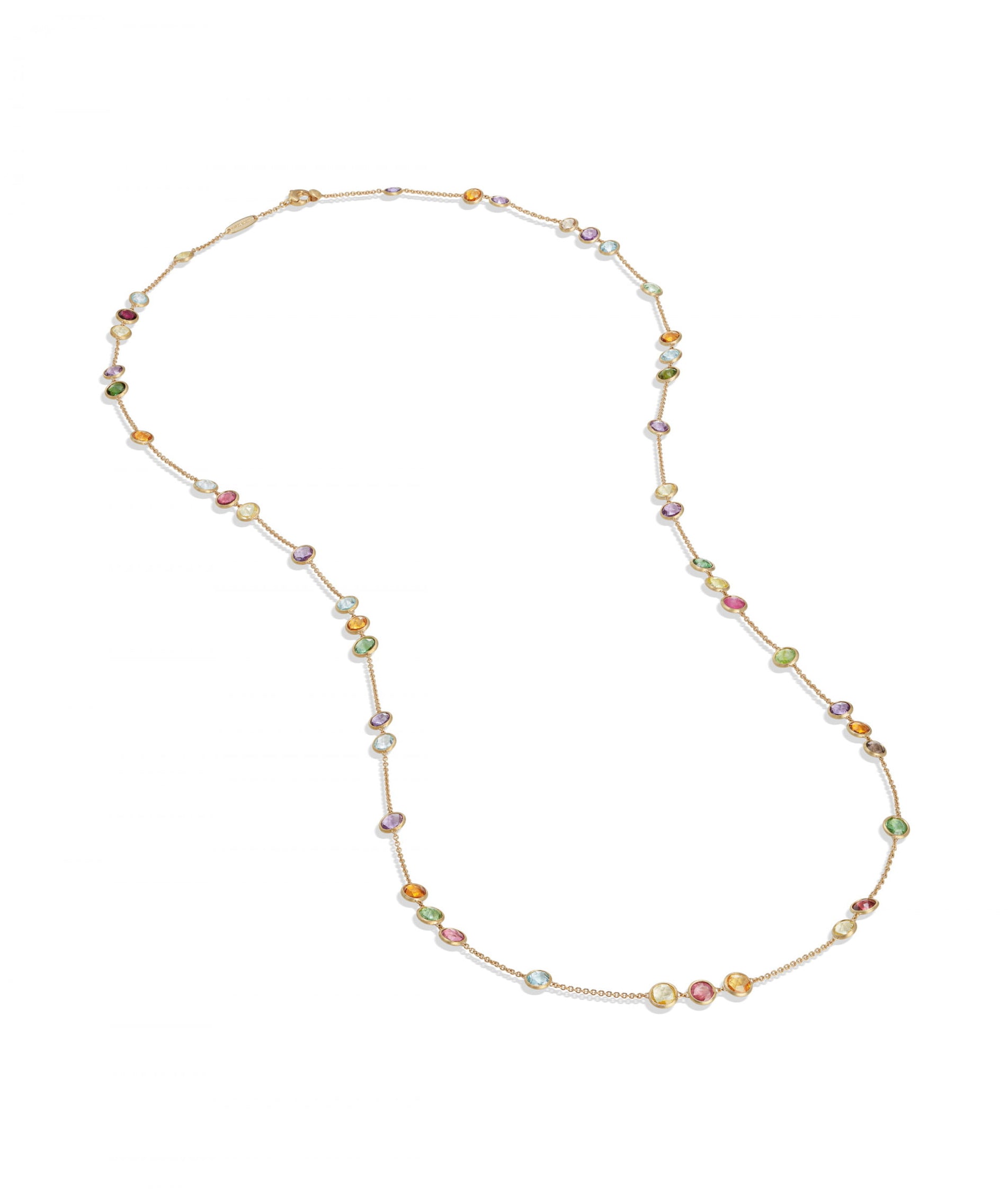 Jaipur Colour Necklace in 18k Yellow Gold with Mixed Gemstones Long - Orsini Jewellers NZ