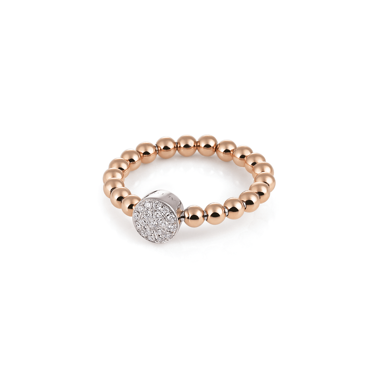 Al Coro Palladio Ring in 18k Rose and White Gold with Diamonds - Orsini Jewellers NZ