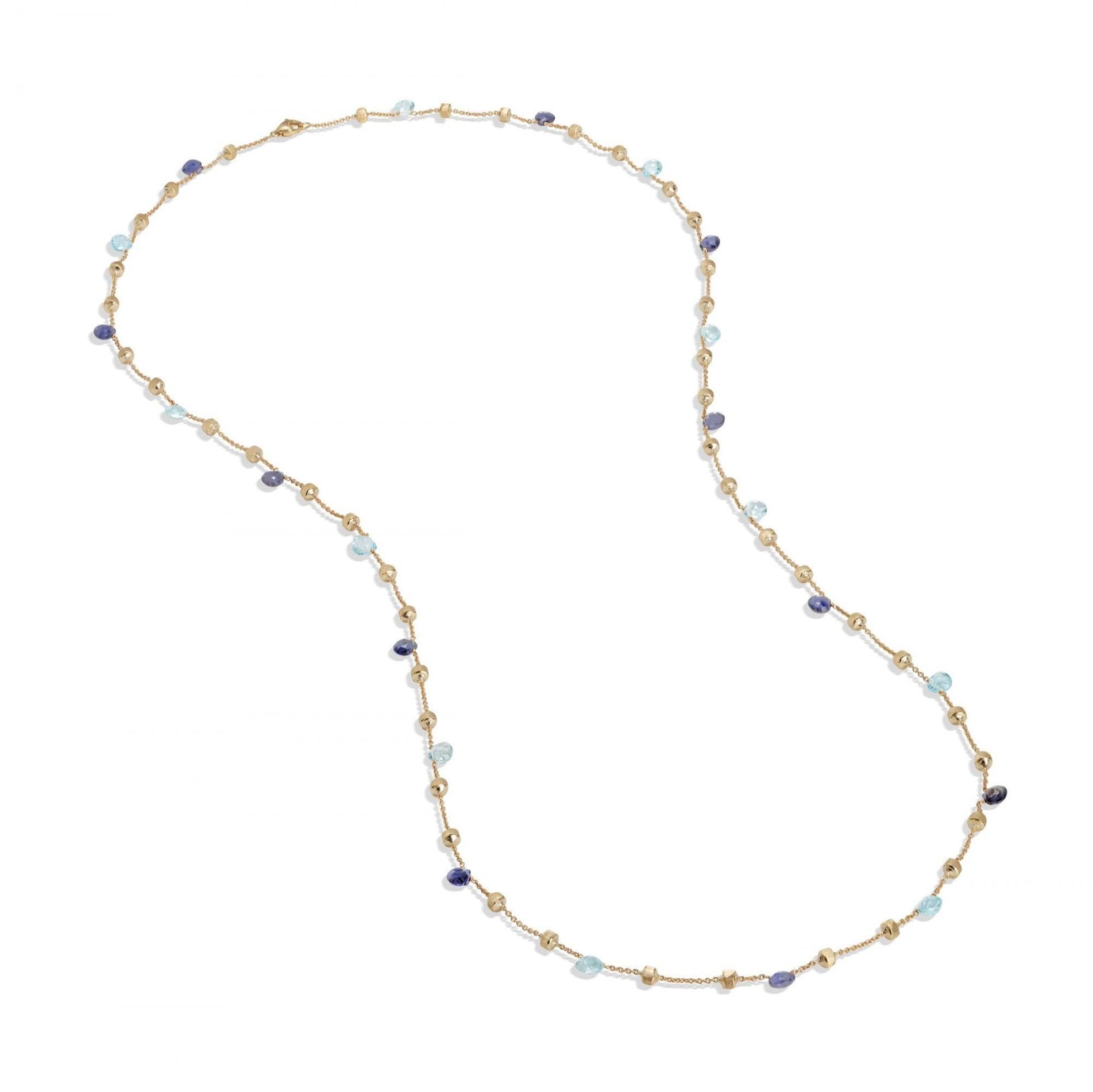 Paradise Necklace in 18k Yellow Gold with Iolite and Sky Blue Topaz - Orsini Jewellers NZ