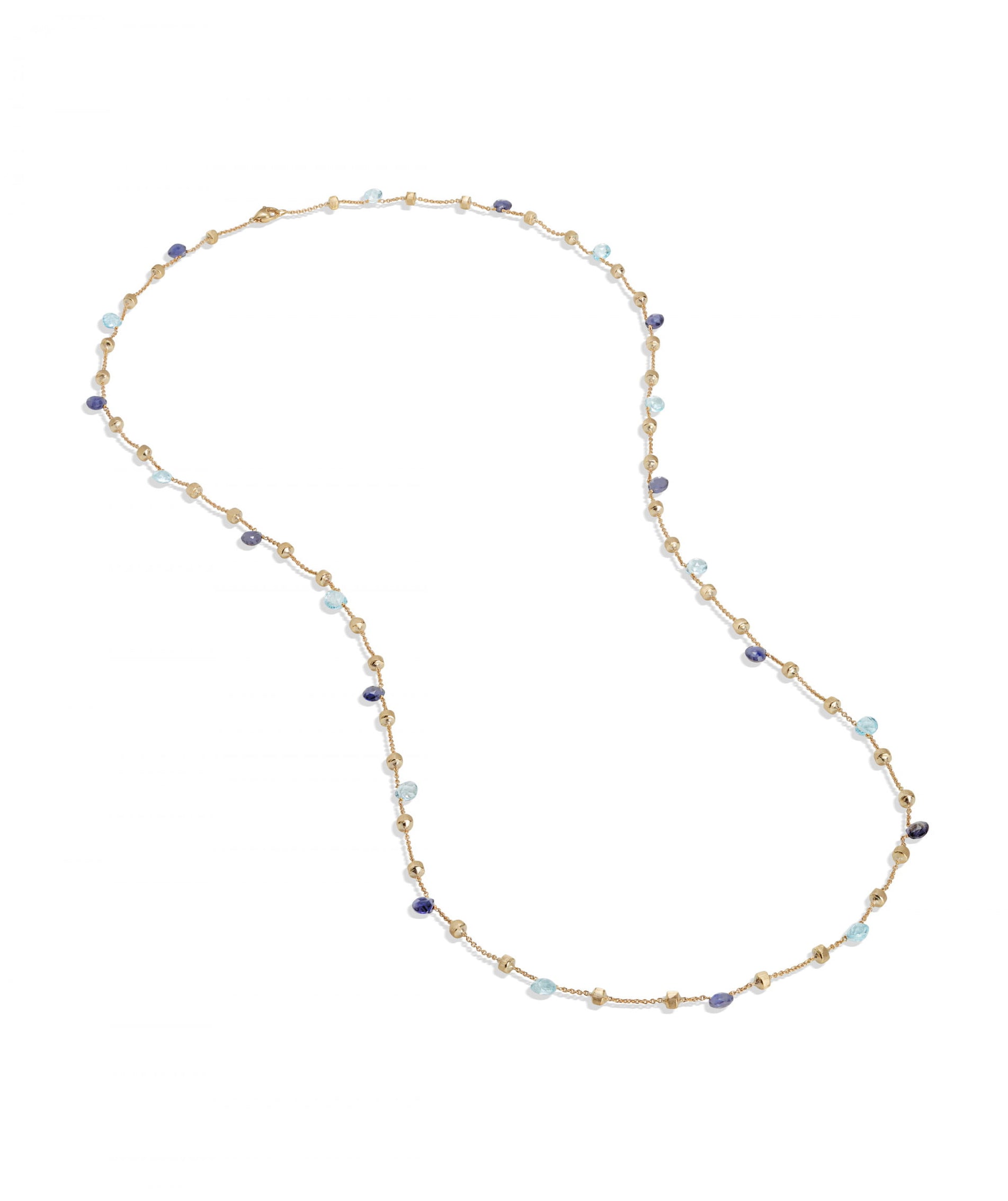 Paradise Necklace in 18k Yellow Gold with Iolite and Sky Blue Topaz - Orsini Jewellers NZ