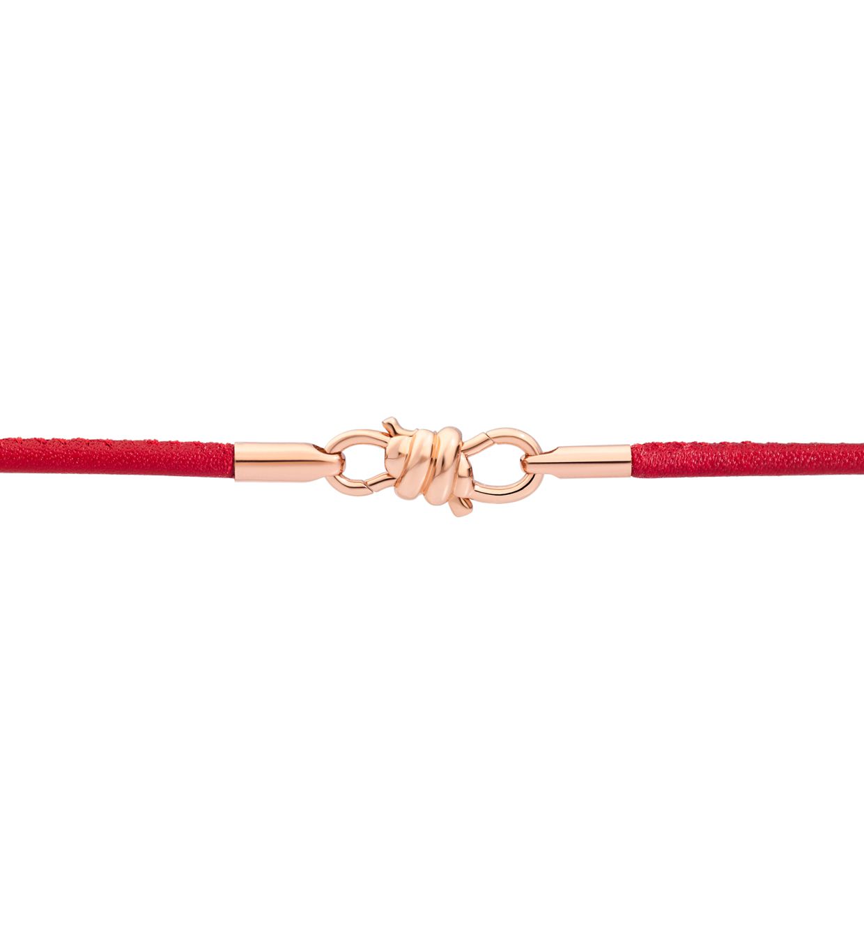 DoDo Nodo Bracelet in 9k Rose Gold with Burgundy Napper Leather - Orsini Jewellers NZ