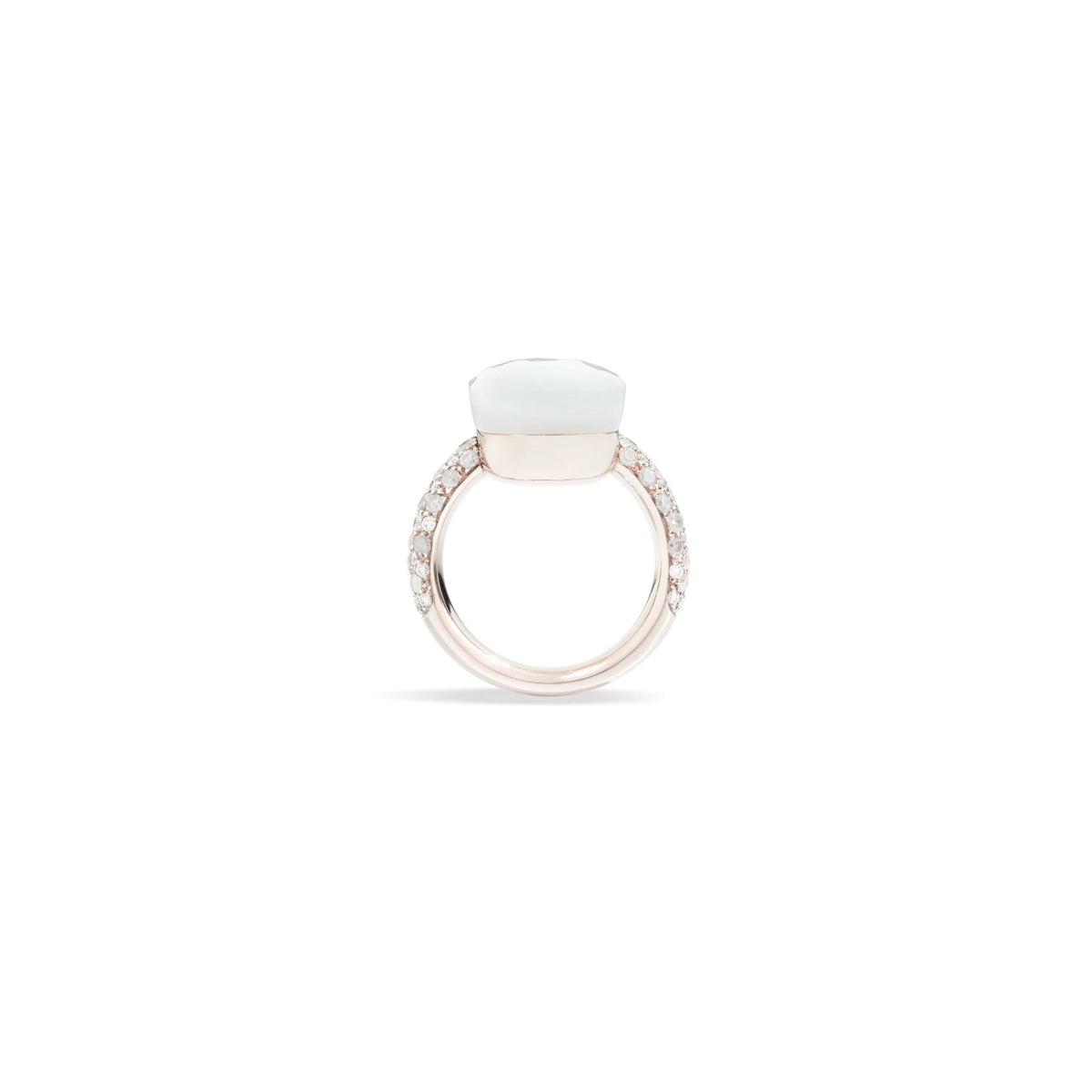 Nudo Maxi Diamond Ring in 18k White Gold with Moonstone and Diamonds - Orsini Jewellers NZ