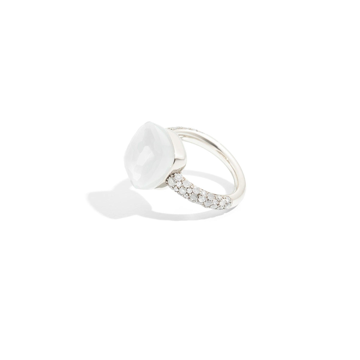 Nudo Maxi Diamond Ring in 18k White Gold with Moonstone and Diamonds - Orsini Jewellers NZ