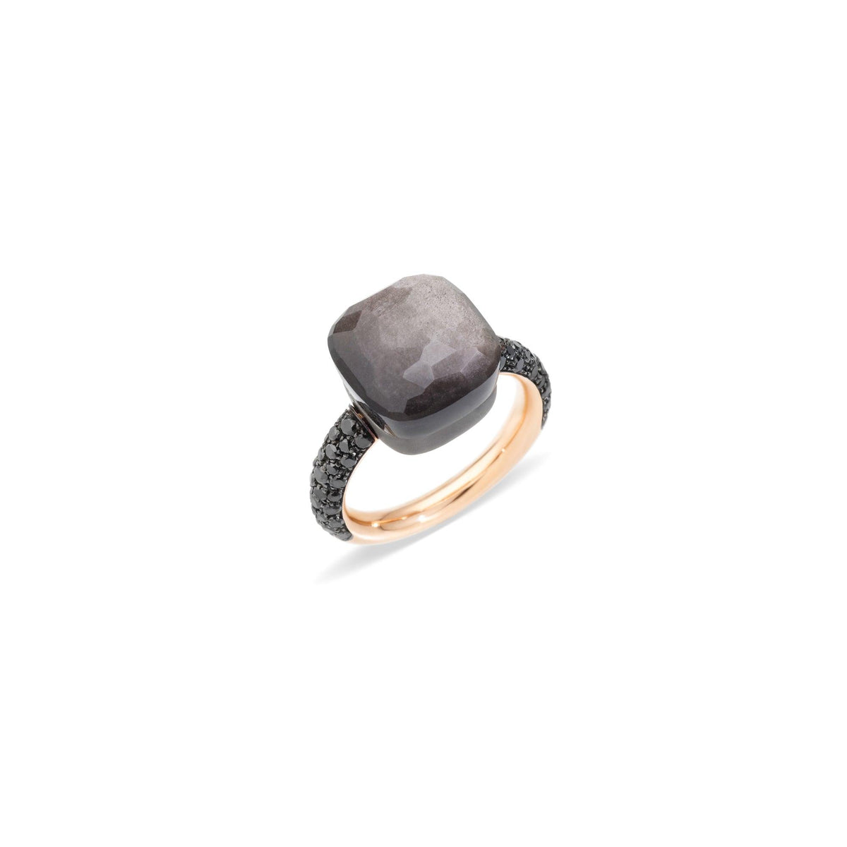Nudo Maxi Ring in 18k Rose Gold and Titanium with Obsidian and Black Diamonds - Orsini Jewellers NZ