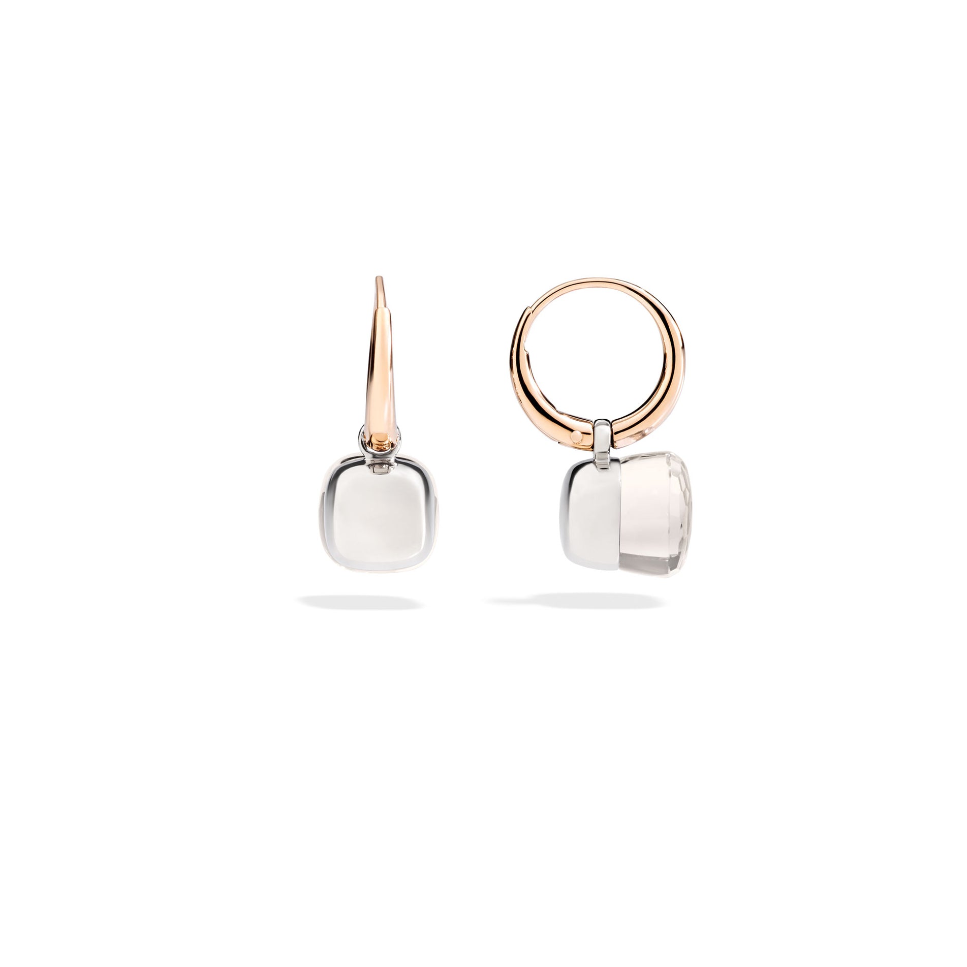 Nudo Petit Earrings in 18k Rose Gold and White Gold with White Topaz - Orsini Jewellers NZ