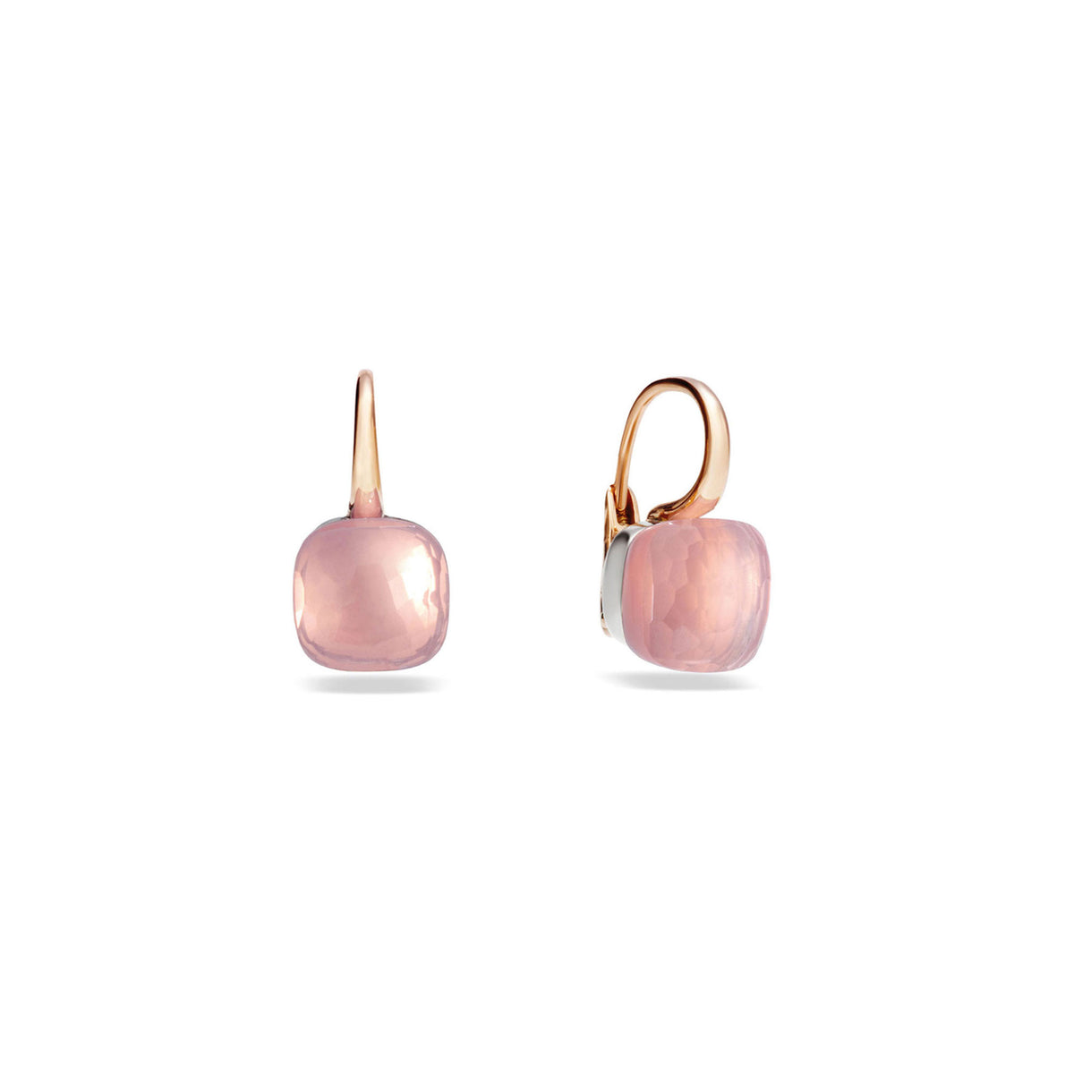 Nudo Classic Earrings in 18k Rose and White Gold with Pink Quartz - Orsini Jewellers NZ