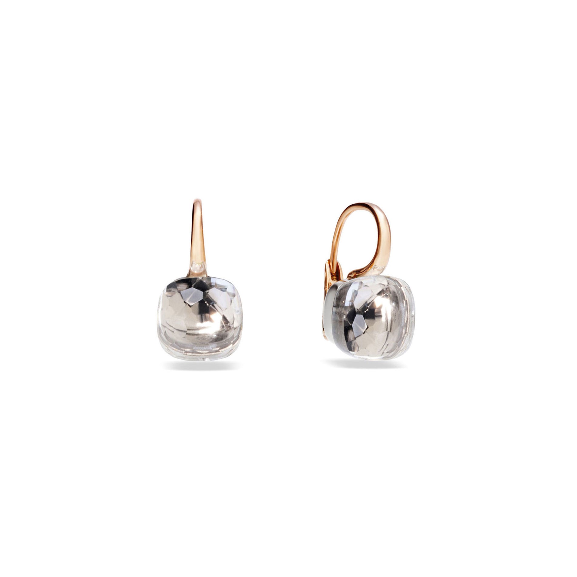 Nudo Classic Earrings in 18k Rose and White Gold with White Topaz - Orsini Jewellers NZ