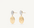 side view of Siviglia double drop earring in white and yellow gold with diamonds by Marco Bicego 