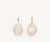 Mother of pearl set in yellow gold with diamonds Lunaria drop earrings 