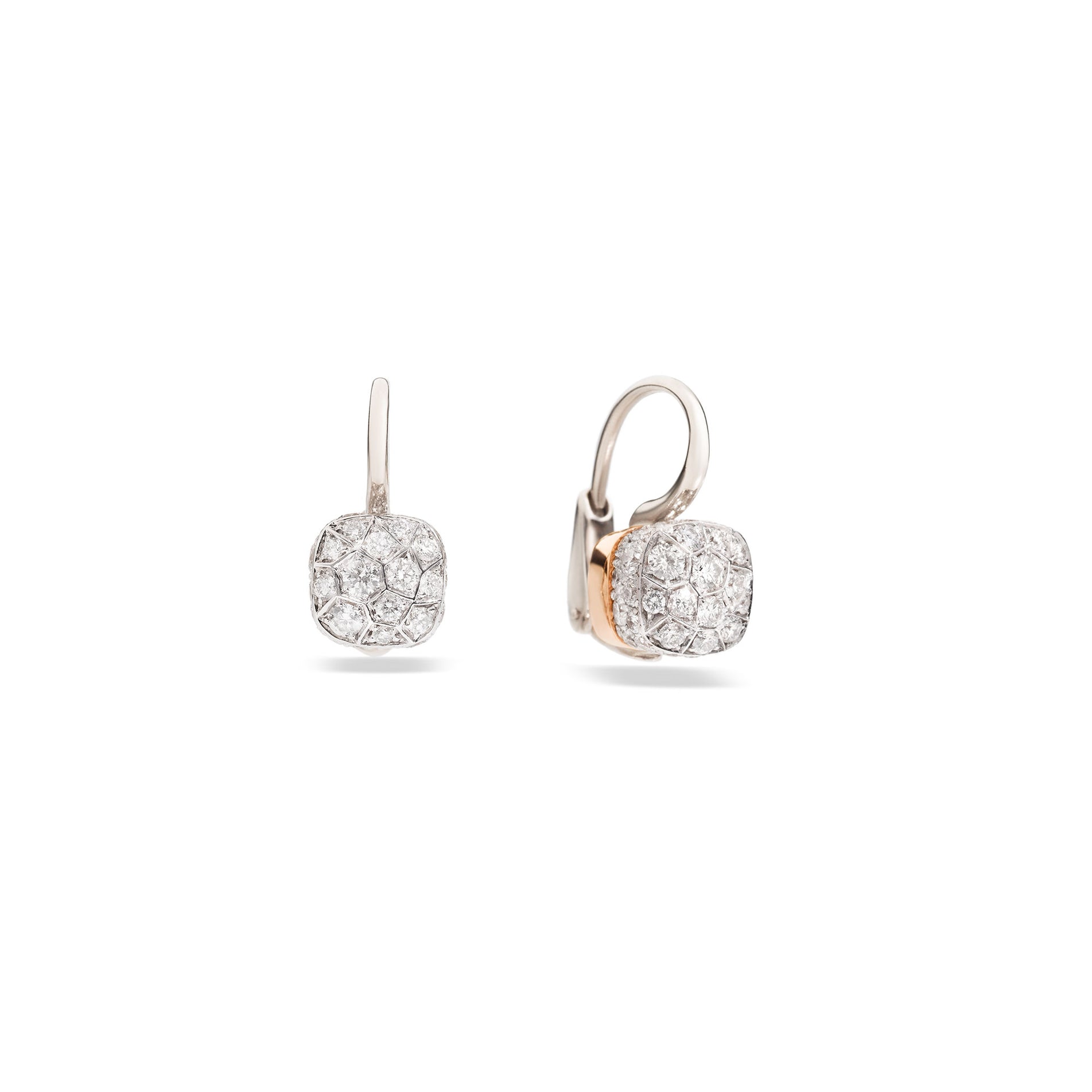 Nudo Petit Earrings in 18k Rose and White Gold with Diamonds - Orsini Jewellers NZ