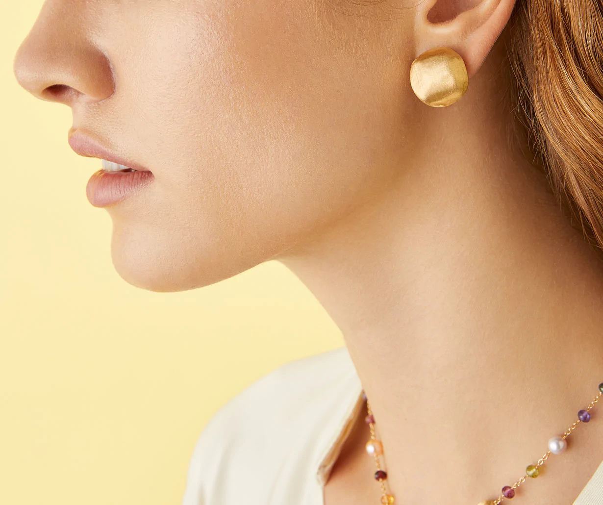 Africa Large Stud Earrings in 18k Yellow Gold - Orsini Jewellers NZ