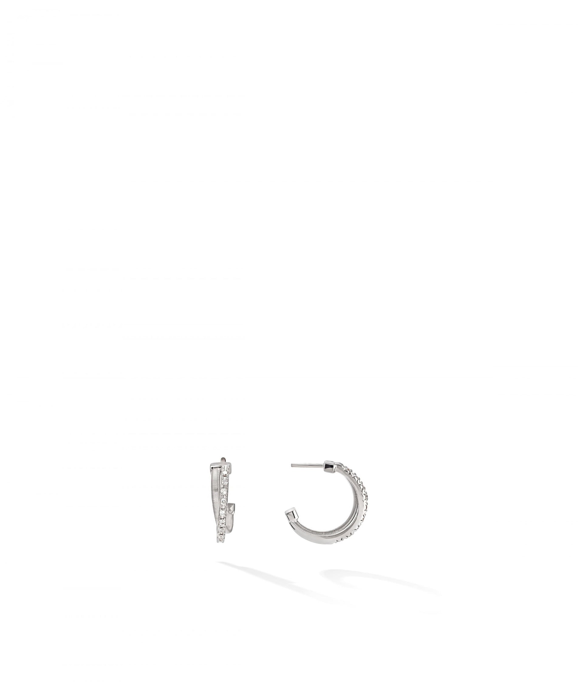 Goa Hoop Earrings in 18k White Gold with Diamonds - Orsini Jewellers NZ