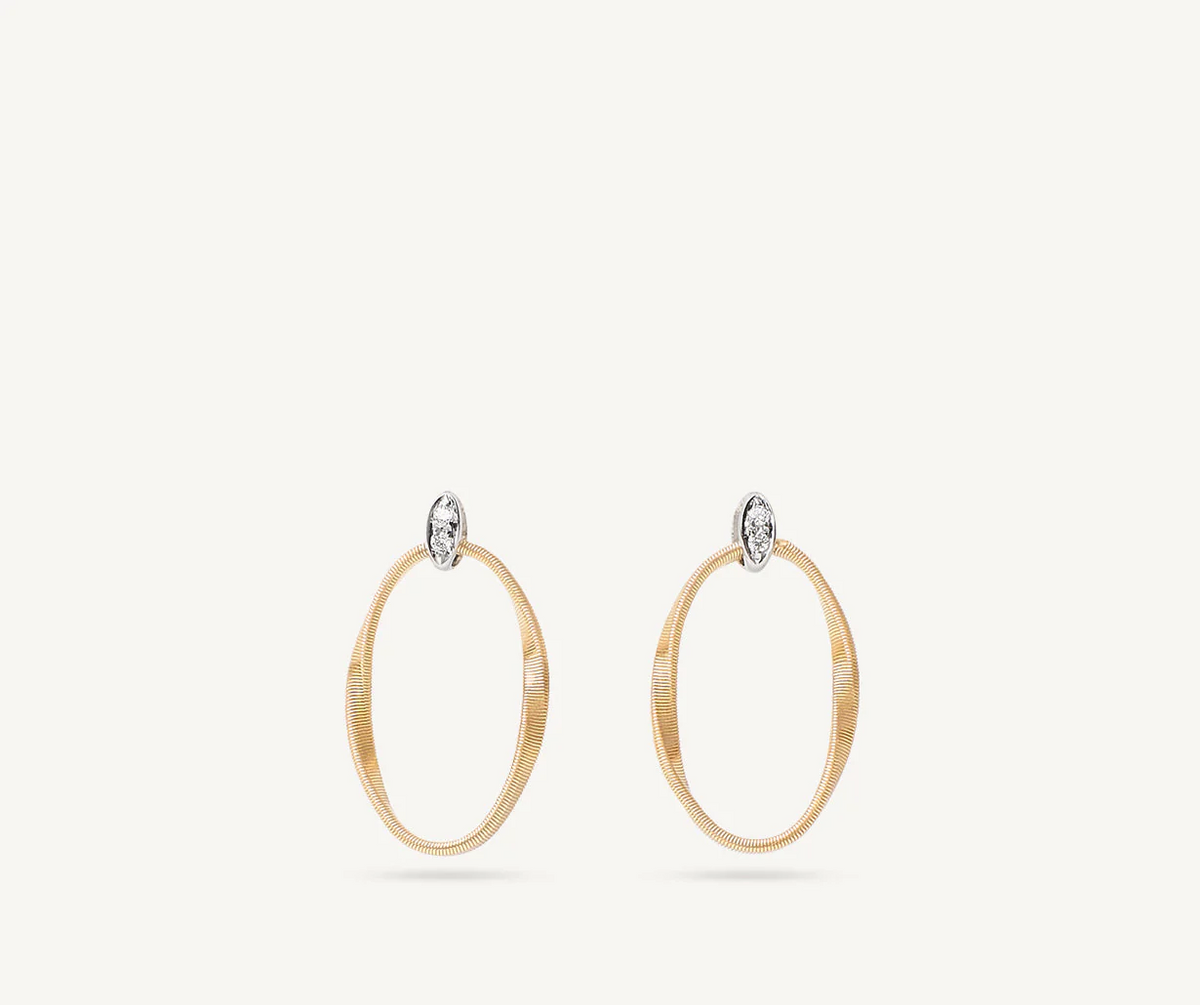 Yellow gold and diamonds Marrakech Onde earrings by Marco Bicego 