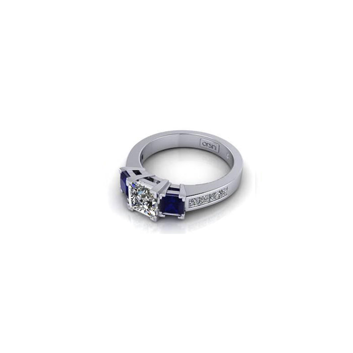 Orsini Sapphire Castello 3 Stone Princess Cut Diamond Ring - Orsini Jewellers NZ