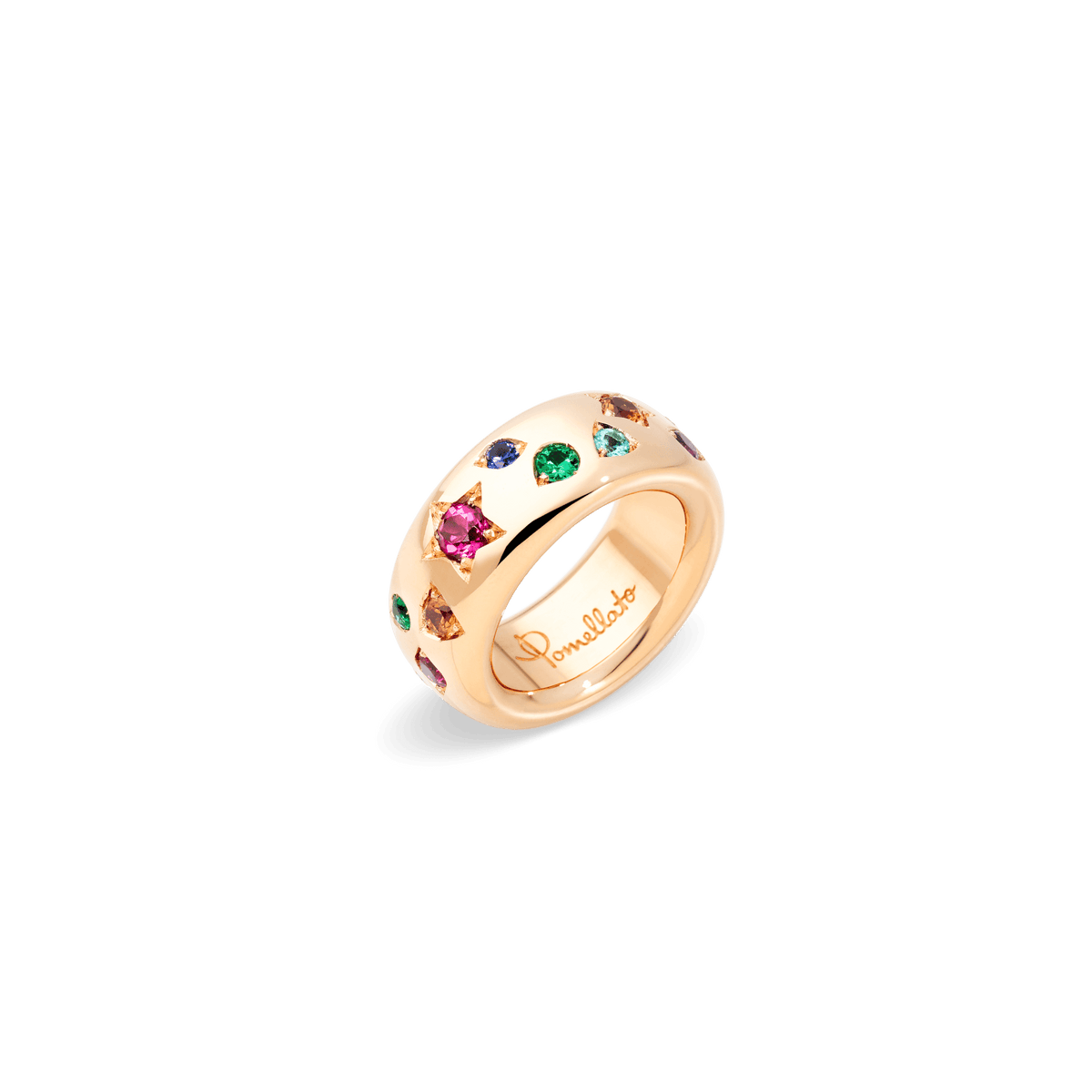 Pomellato Iconica Ring in 18k Rose Gold with Coloured Gemstones - Orsini Jewellers NZ