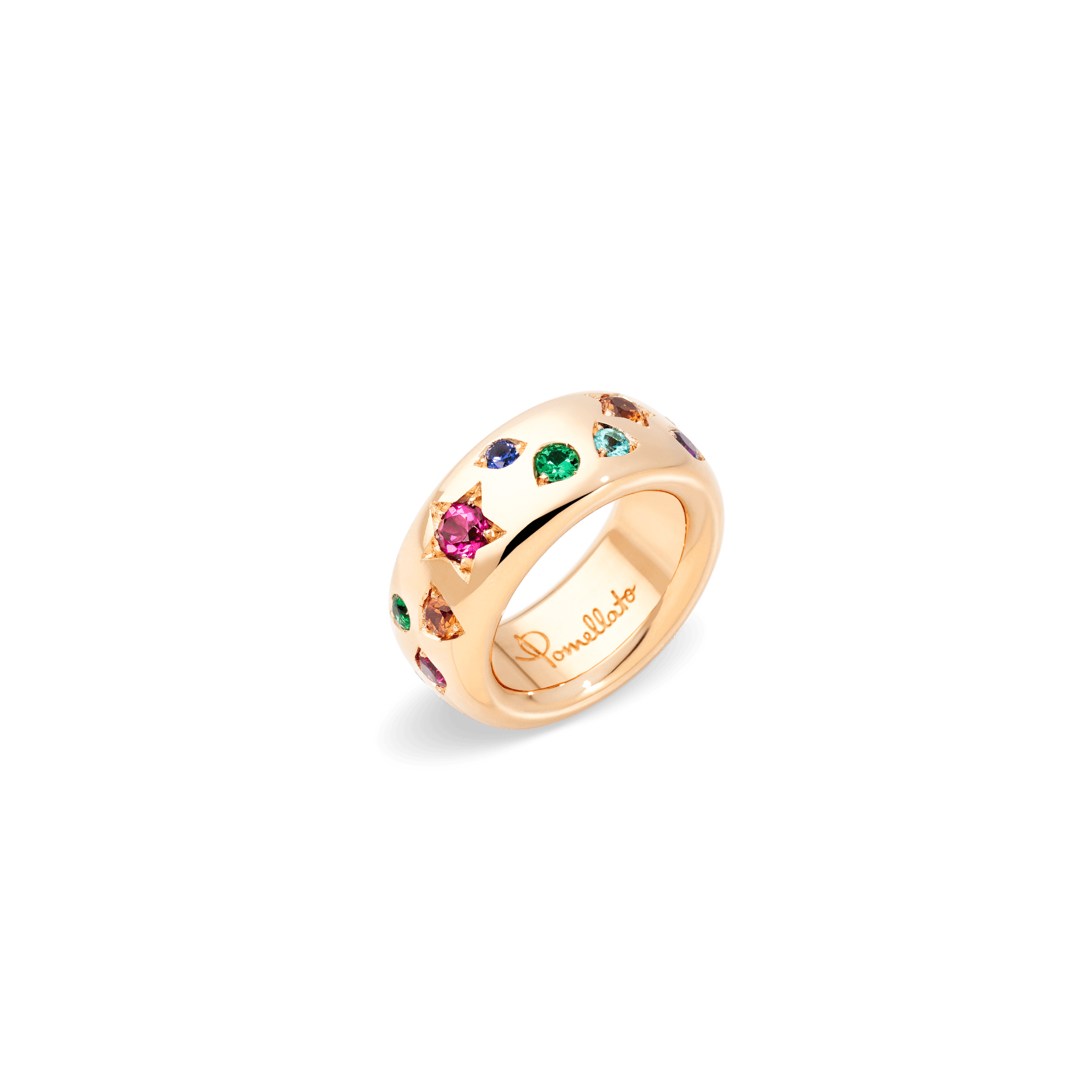 Pomellato Iconica Ring in 18k Rose Gold with Coloured Gemstones - Orsini Jewellers NZ