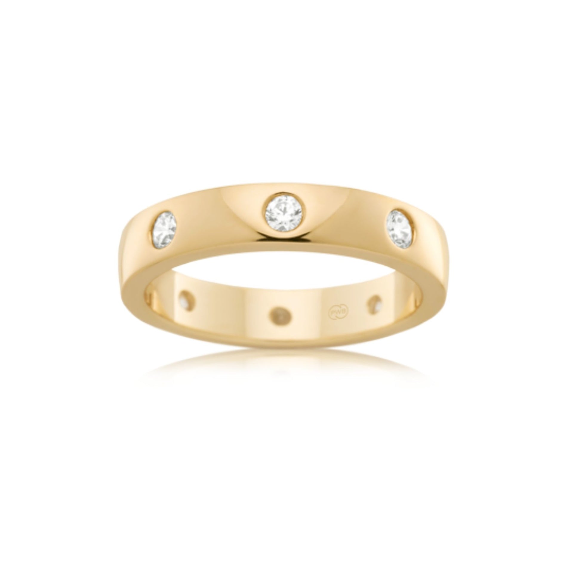 Diamond Rubbed In Set Barrel Wedding Ring - Orsini Jewellers