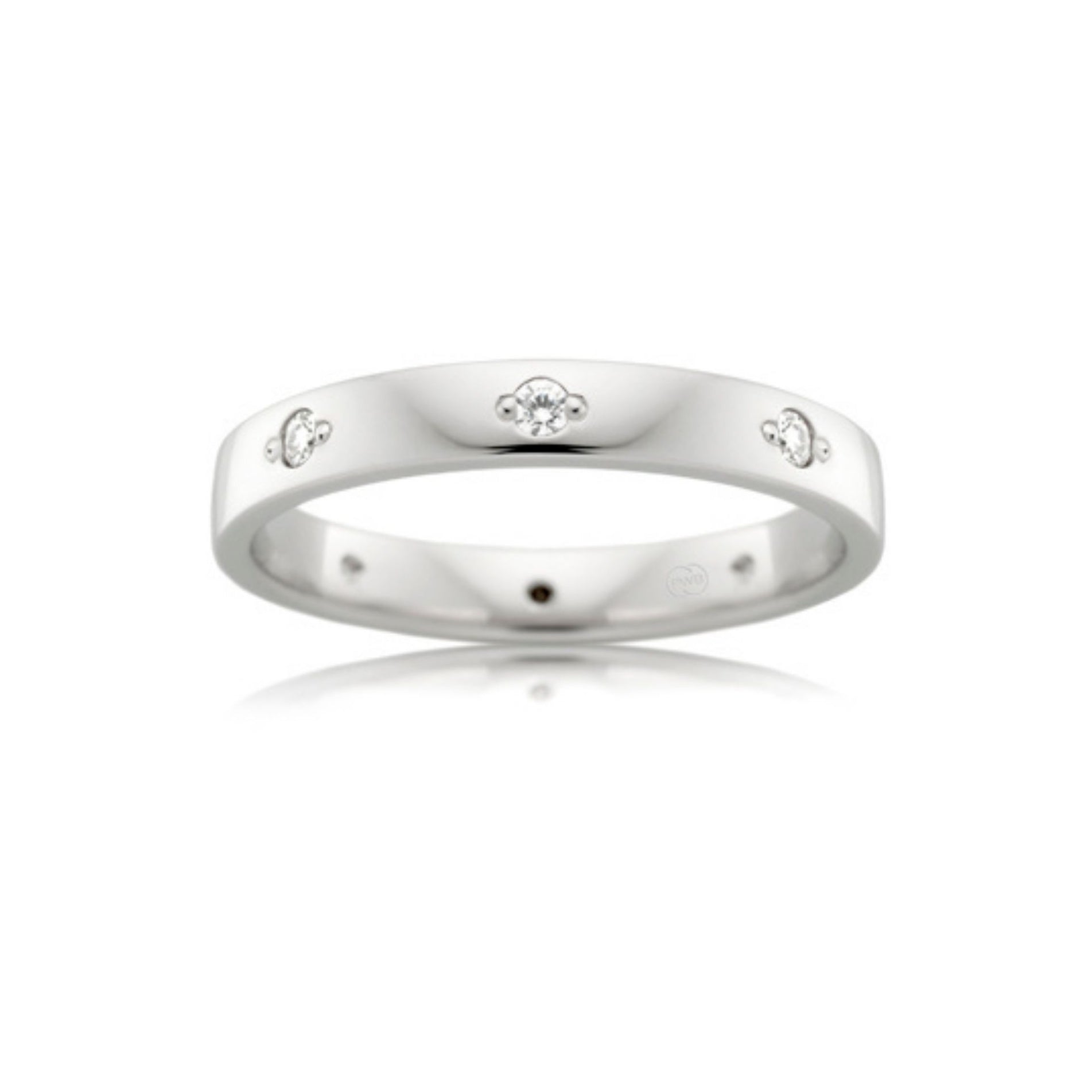 Diamond Bead Set Barrell Wedding Ring - Orsini Jewellers