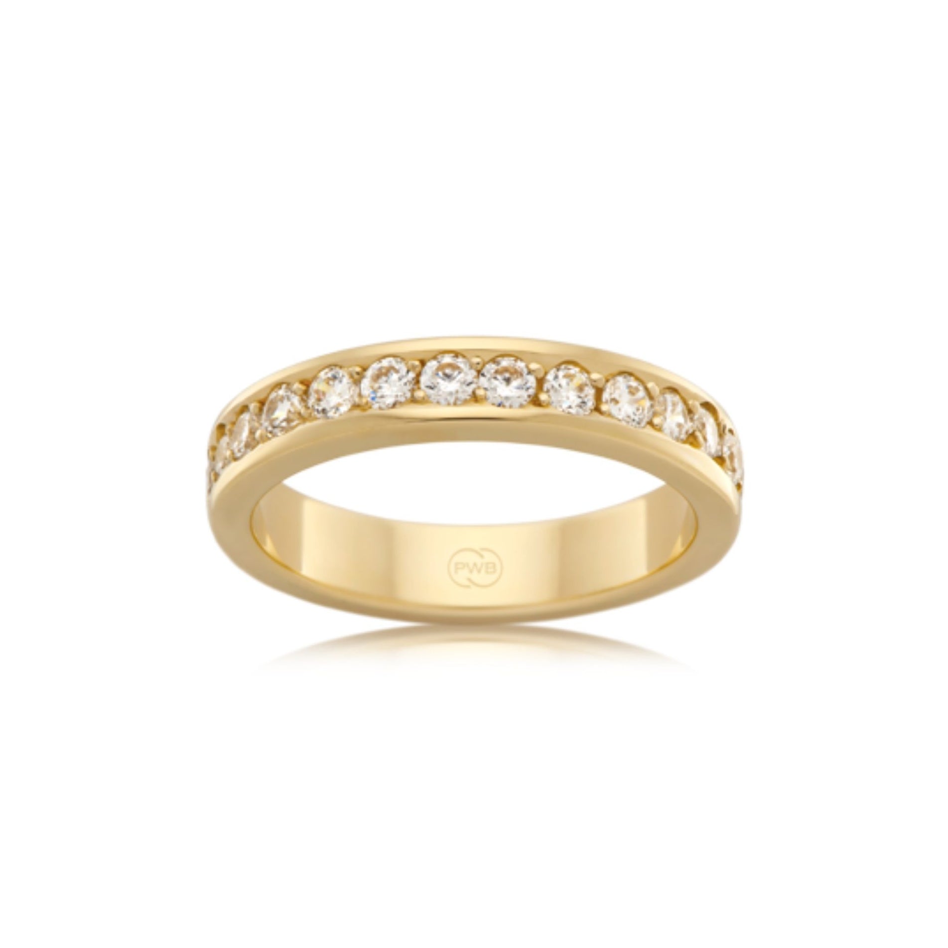 Diamond Bead Set Barrel Wedding Ring - Orsini Jewellers