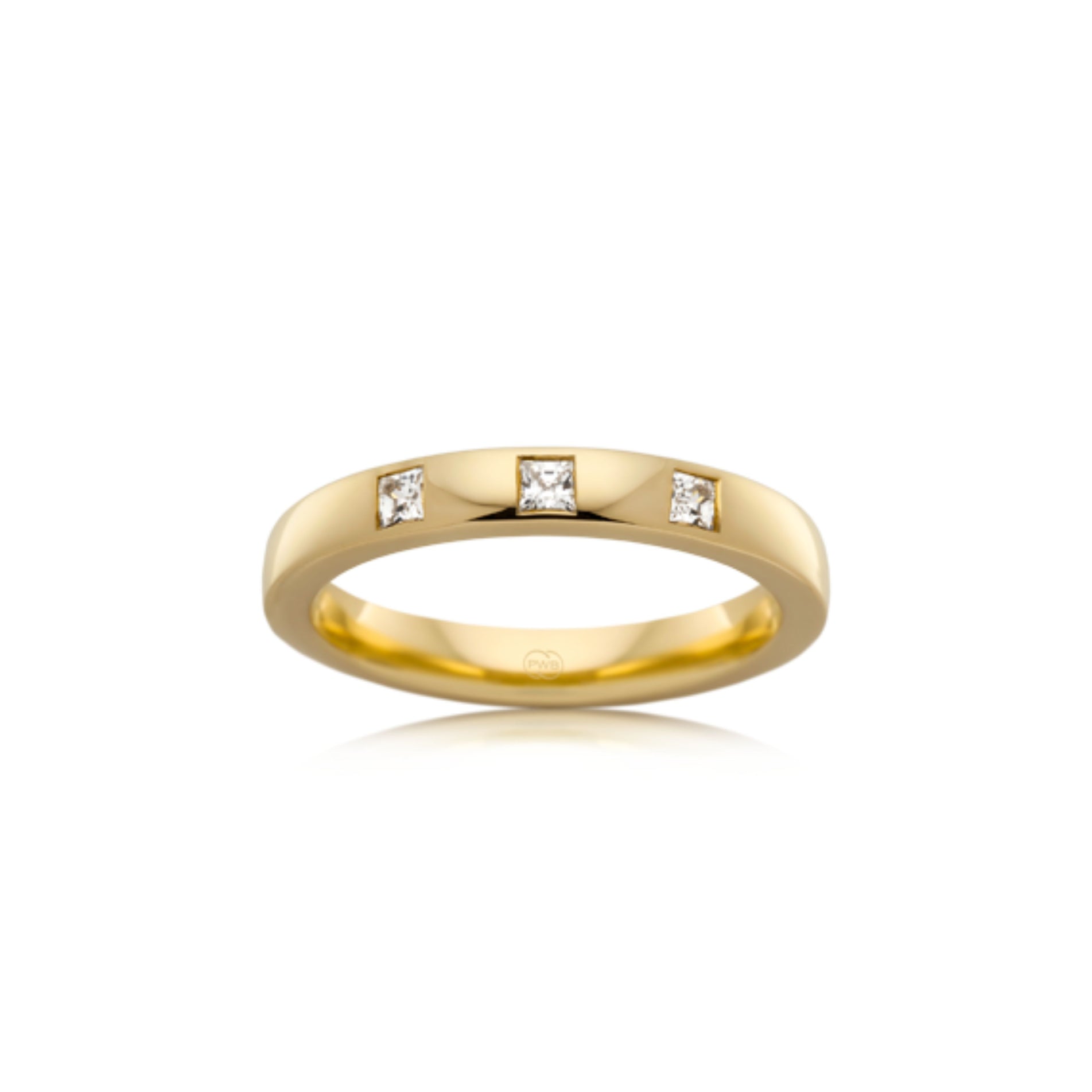 Diamond Princess Cut Barrel Wedding Ring - Orsini Jewellers