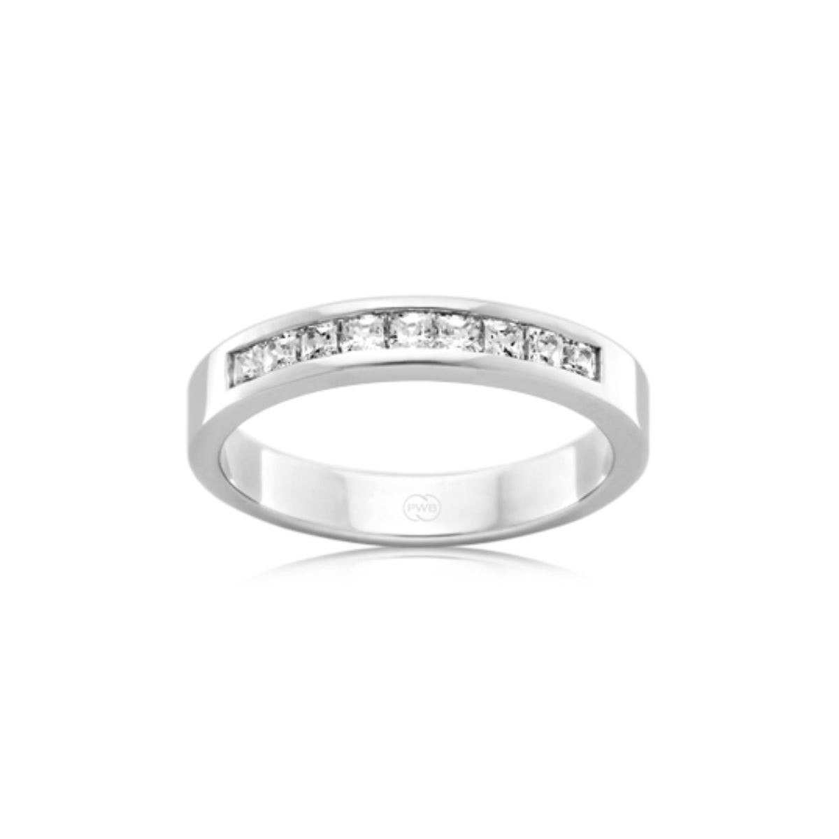 Princess Cut Diamond Channel Set Flat Wedding Ring - Orsini Jewellers