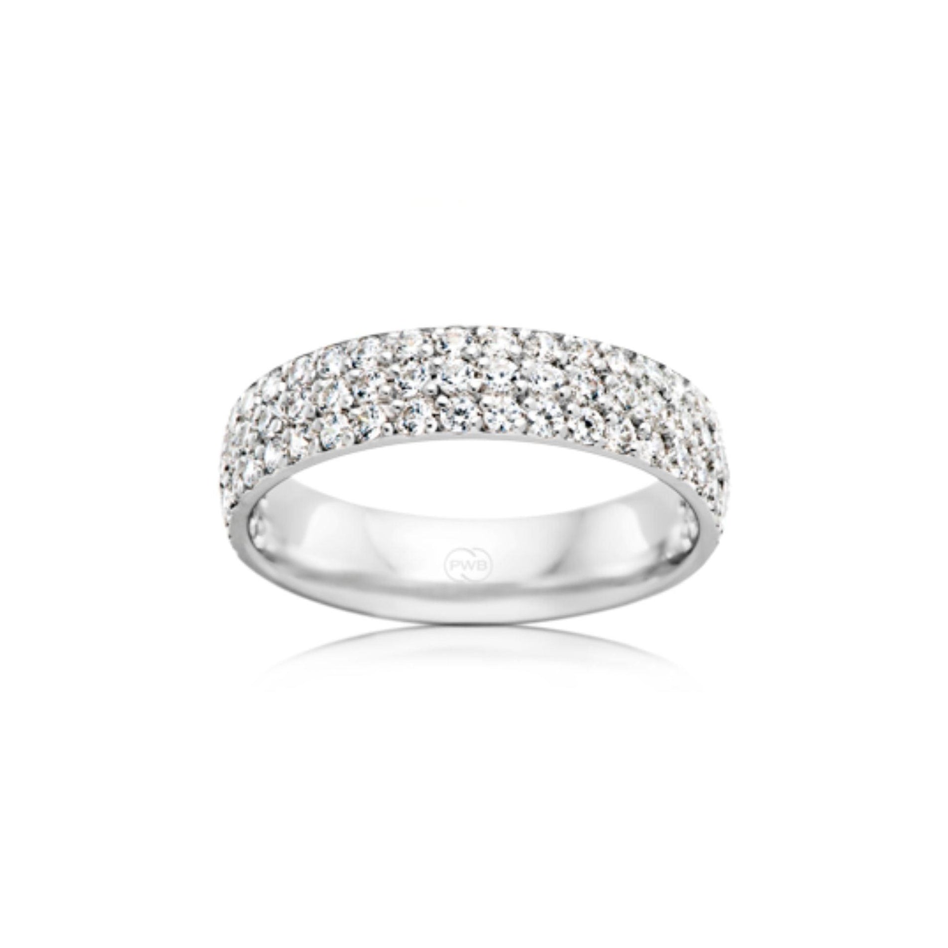 Diamond Bead Set Half Round Wedding Ring - Orsini Jewellers
