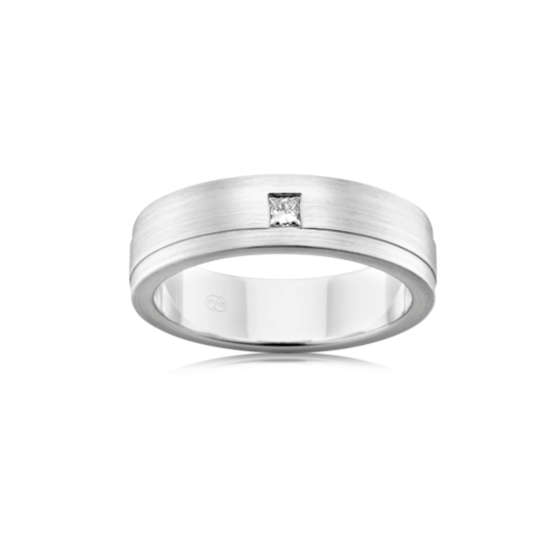 Princess Cut Diamond Parallel Grain Wedding Ring - Orsini Jewellers