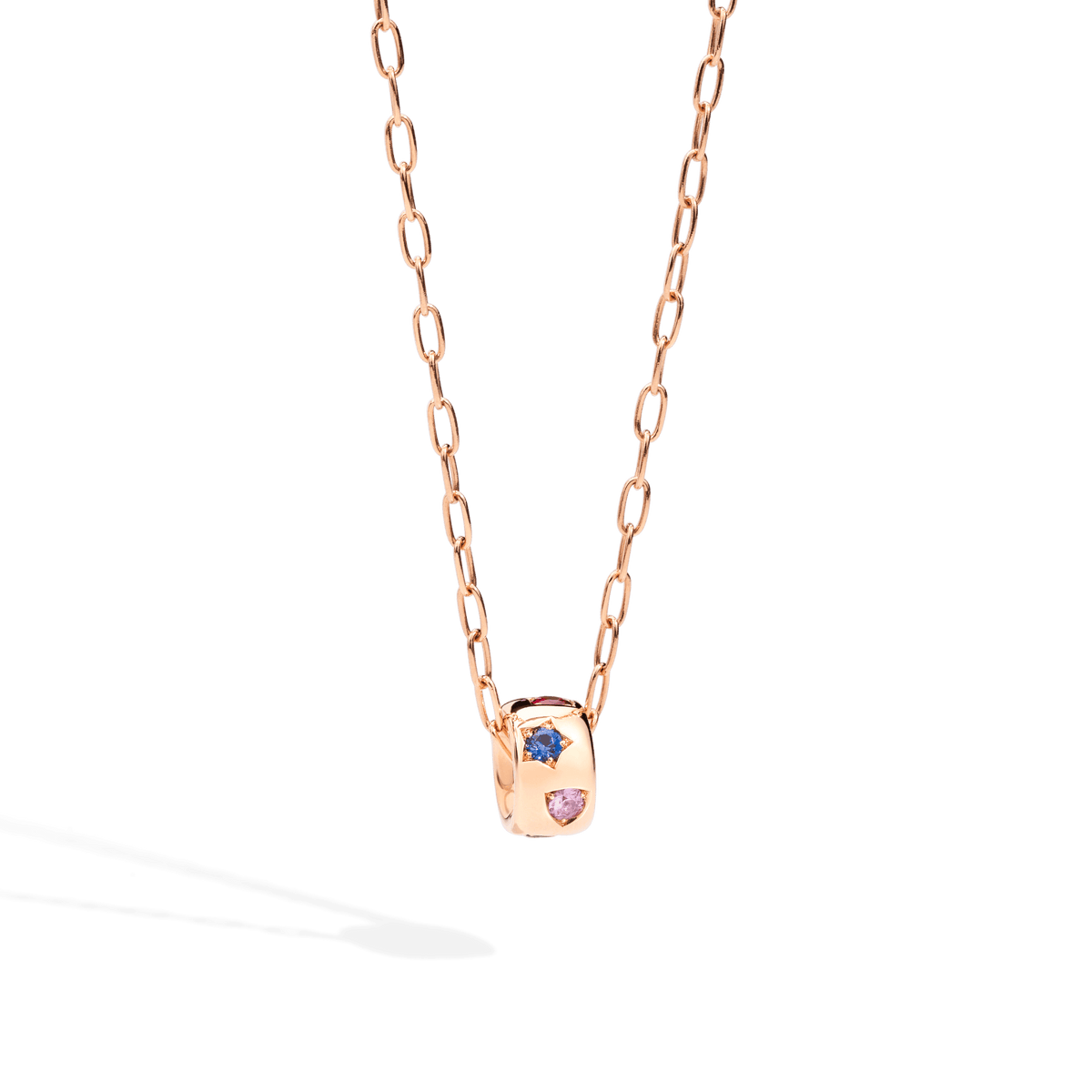 Pomellato Iconica Necklace in 18k Rose Gold with Coloured Gemstones - Orsini Jewellers NZ