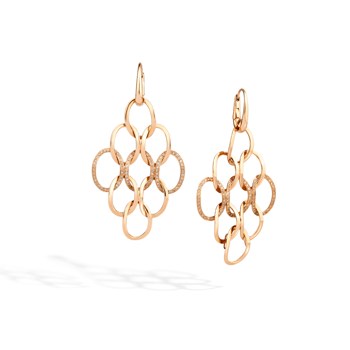 Pomellato Brera Drop Earrings Brown Diamonds 18k Rose Gold - Orsini Jewellers