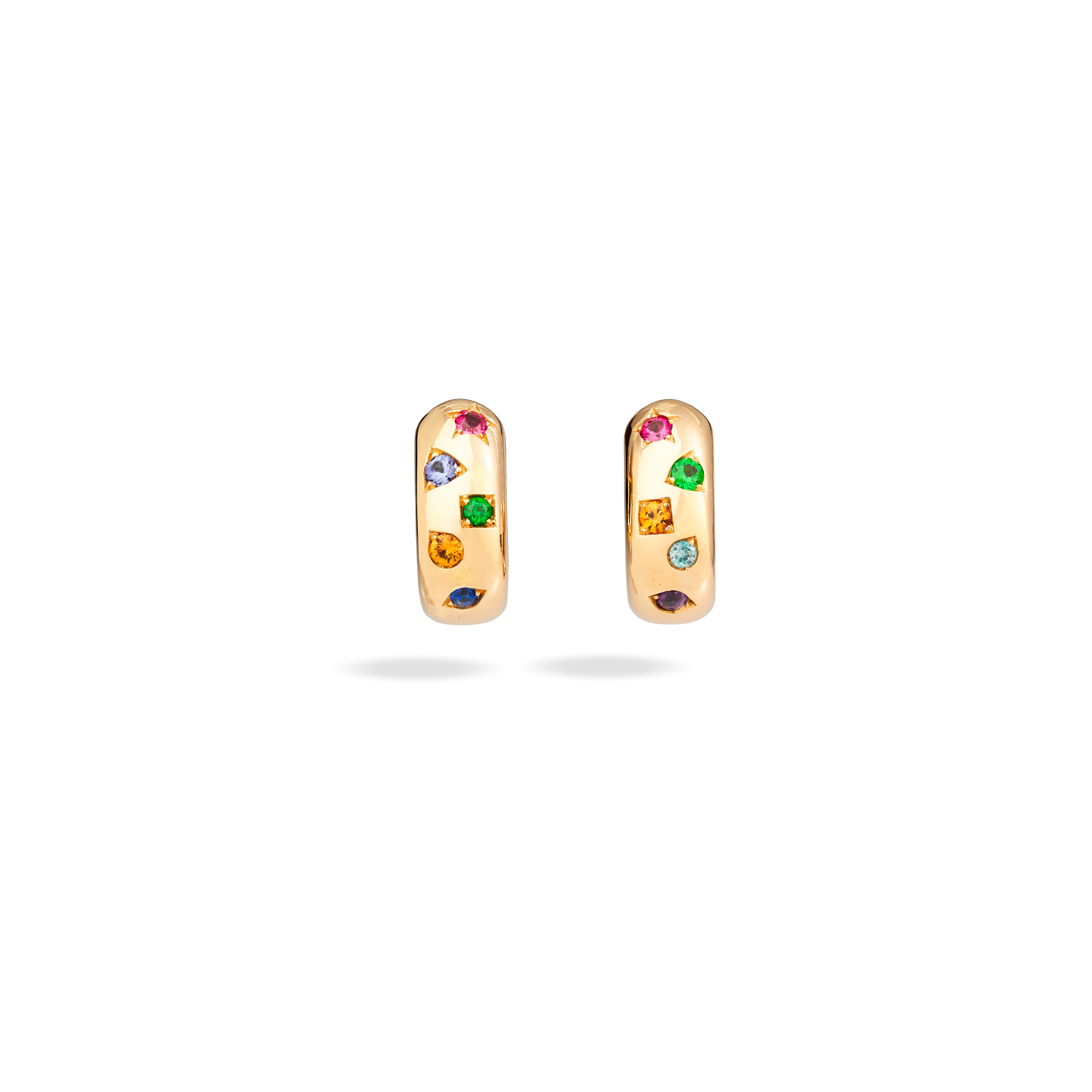 Pomellato Iconica Earrings in 18k Rose Gold with Coloured Gemstones - Orsini Jewellers NZ