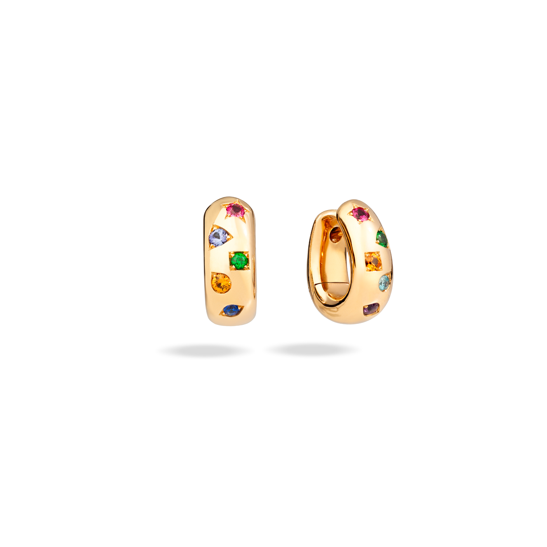 Pomellato Iconica Earrings in 18k Rose Gold with Coloured Gemstones - Orsini Jewellers NZ