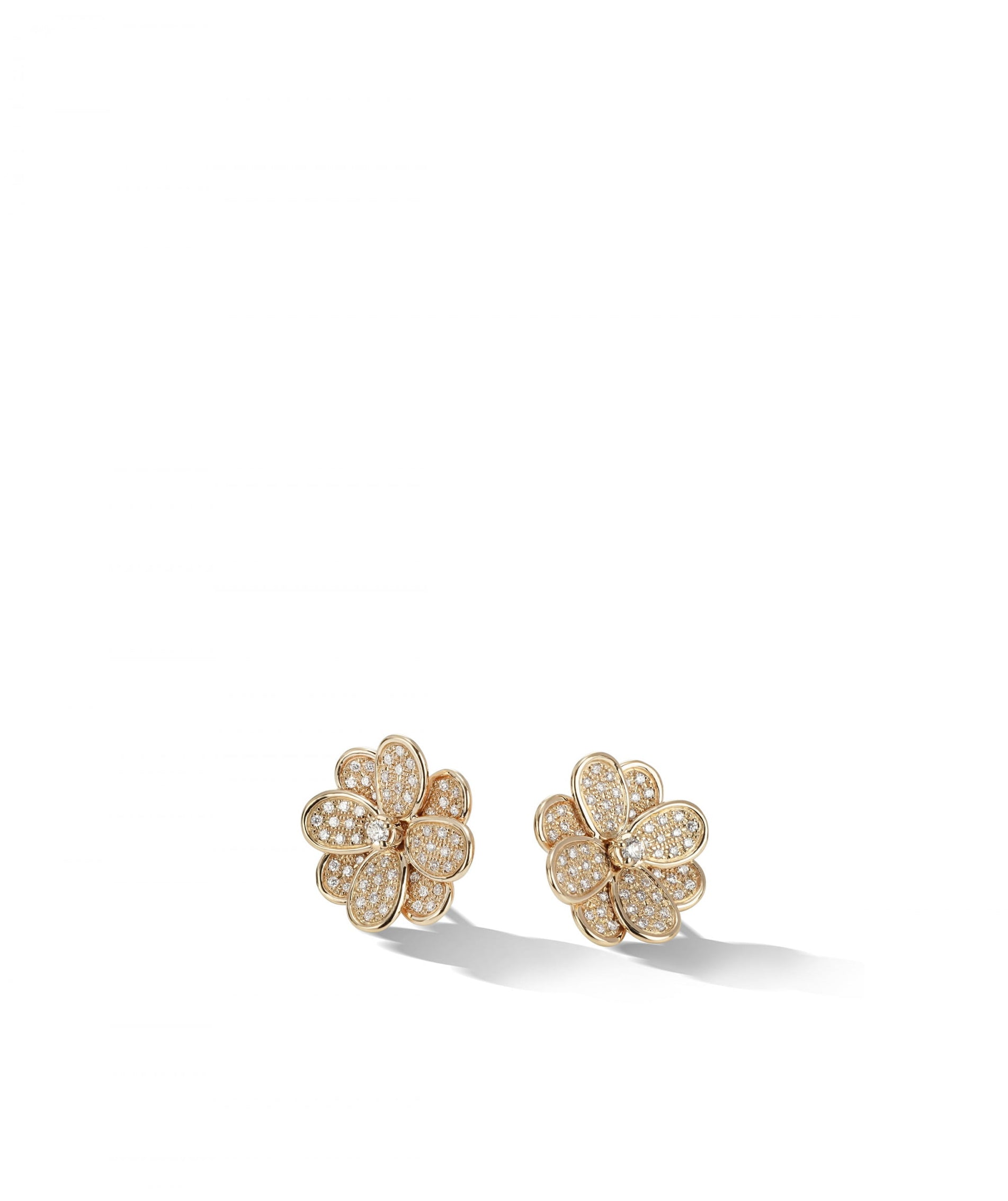 Marco Bicego Petali Earrings in 18k Gold with Pave Diamonds - Orsini Jewellers NZ