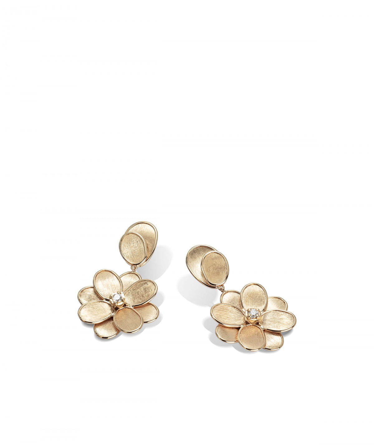 Petali Drop Earrings in 18k Yellow Gold with Diamonds - Orsini Jewellers NZ